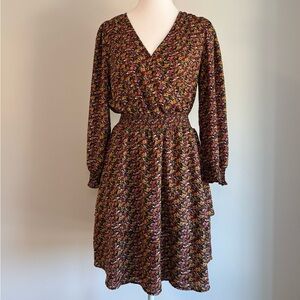 Dex Multicolor Floral Long Sleeve Dress